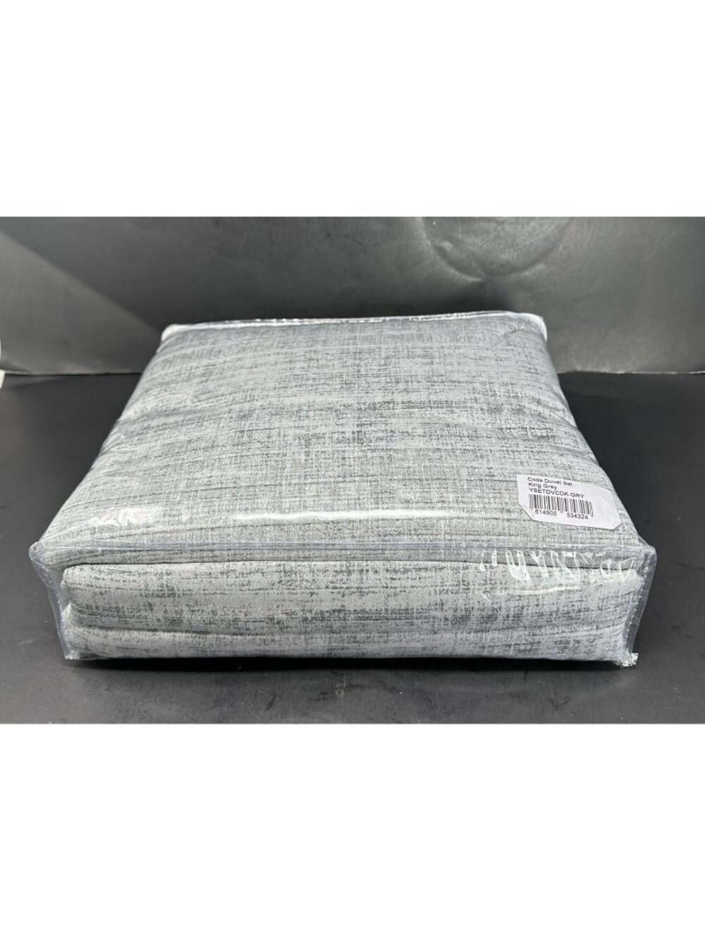 ANN GISH THE ART OF HOME CODE GREY King Duvet Set w/2 King Shams NEW $525 - Picture 7 of 9